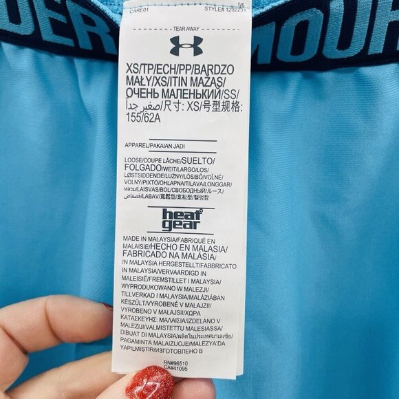 Under Armour Heat Gear Womens Size XS Play Up 2.0 Performance Shorts Blue 2388 - Picture 5 of 8